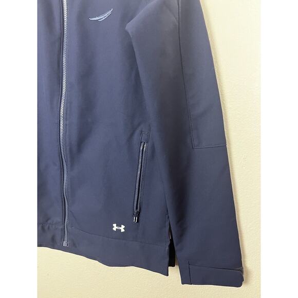 NWT Under Armour Storm Women’s Small Blue Coldgear Loose Softshell Jacket Logo - Picture 3 of 10